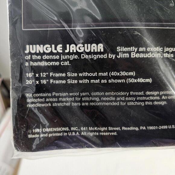 Dimensions Jungle Jaguar Crewel Embroidery Kit Home Decor Wild Cat Stitch NIB - Picture 8 of 8